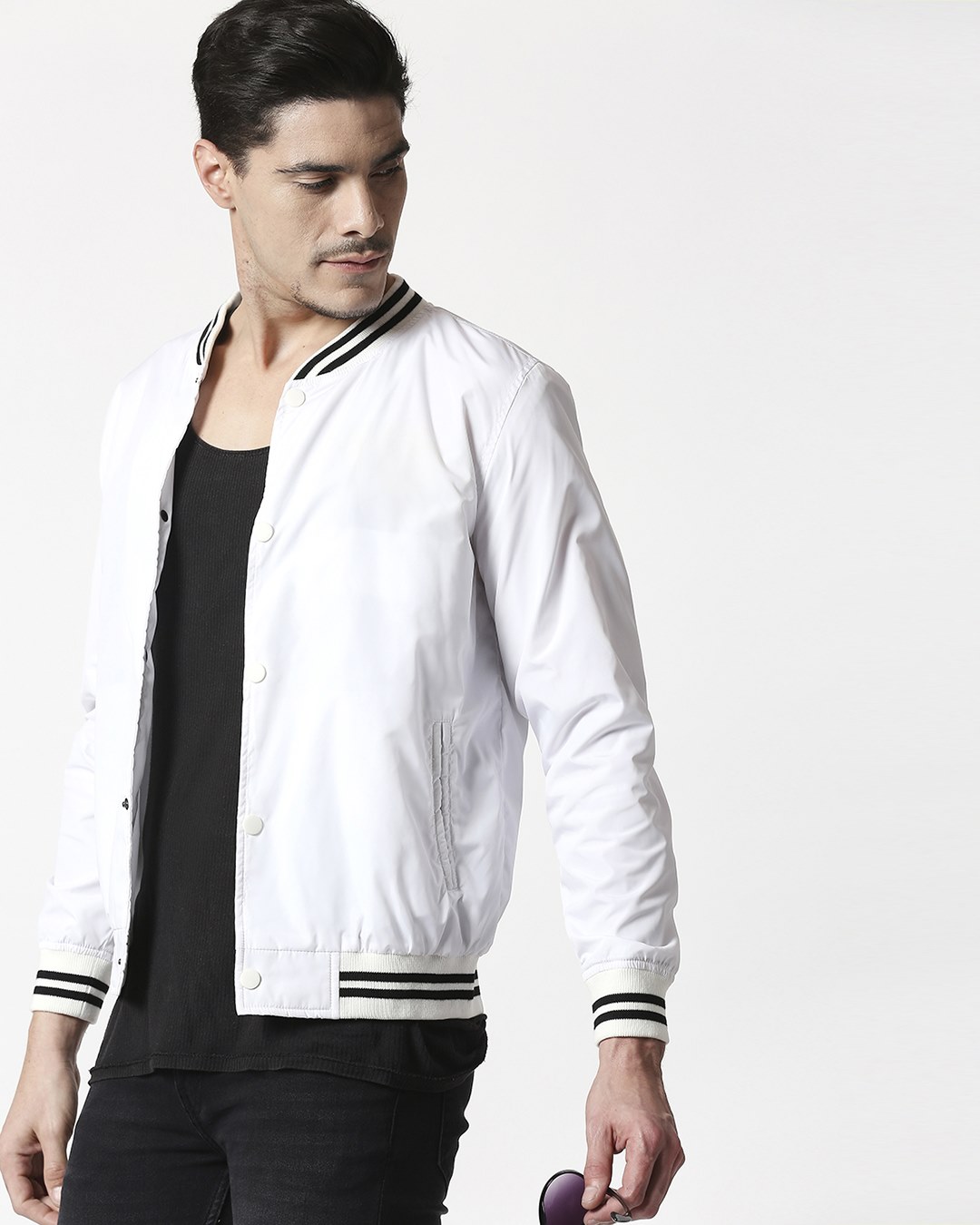 cheap white bomber jacket