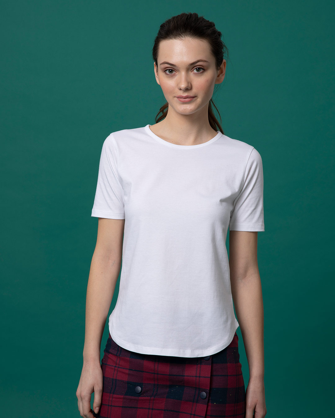 Buy White Basic Round Hem T-Shirt Online at Bewakoof