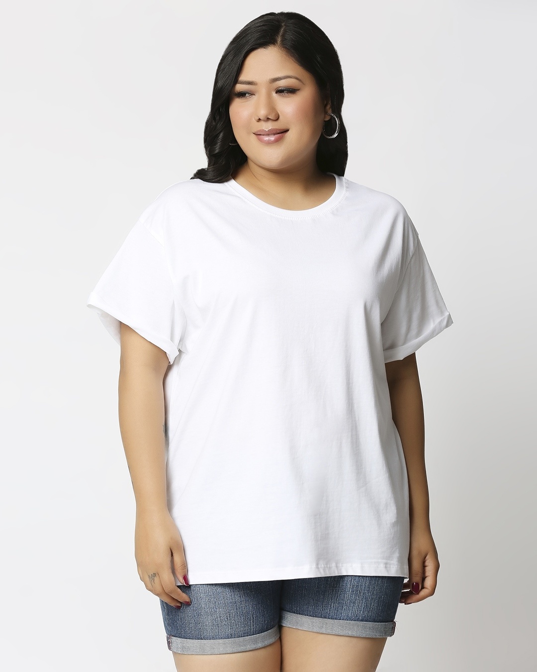 plus size white boyfriend shirt