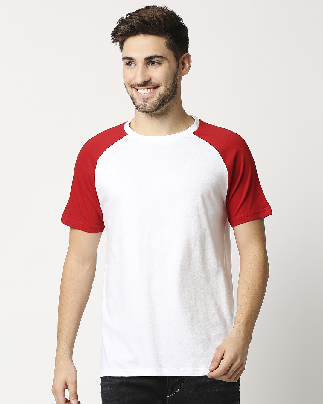 Shop White-Chili Pepper Raglan Half Sleeves T-Shirt-Back