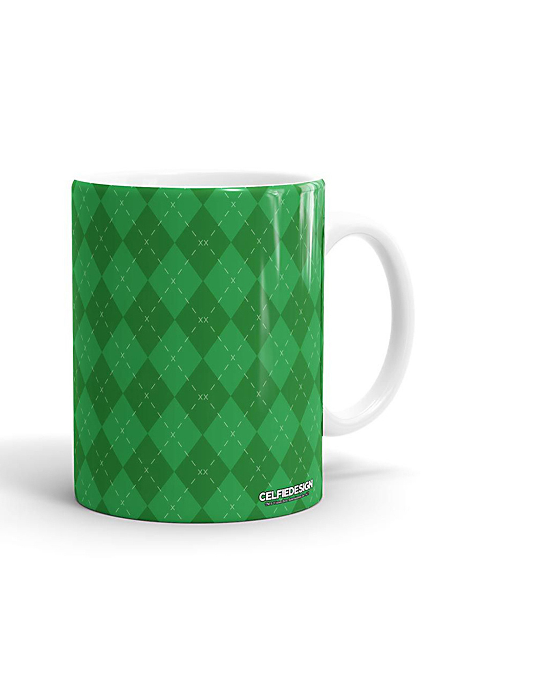 Shop White Crest Slytherin Pattern Coffee Mug-Back