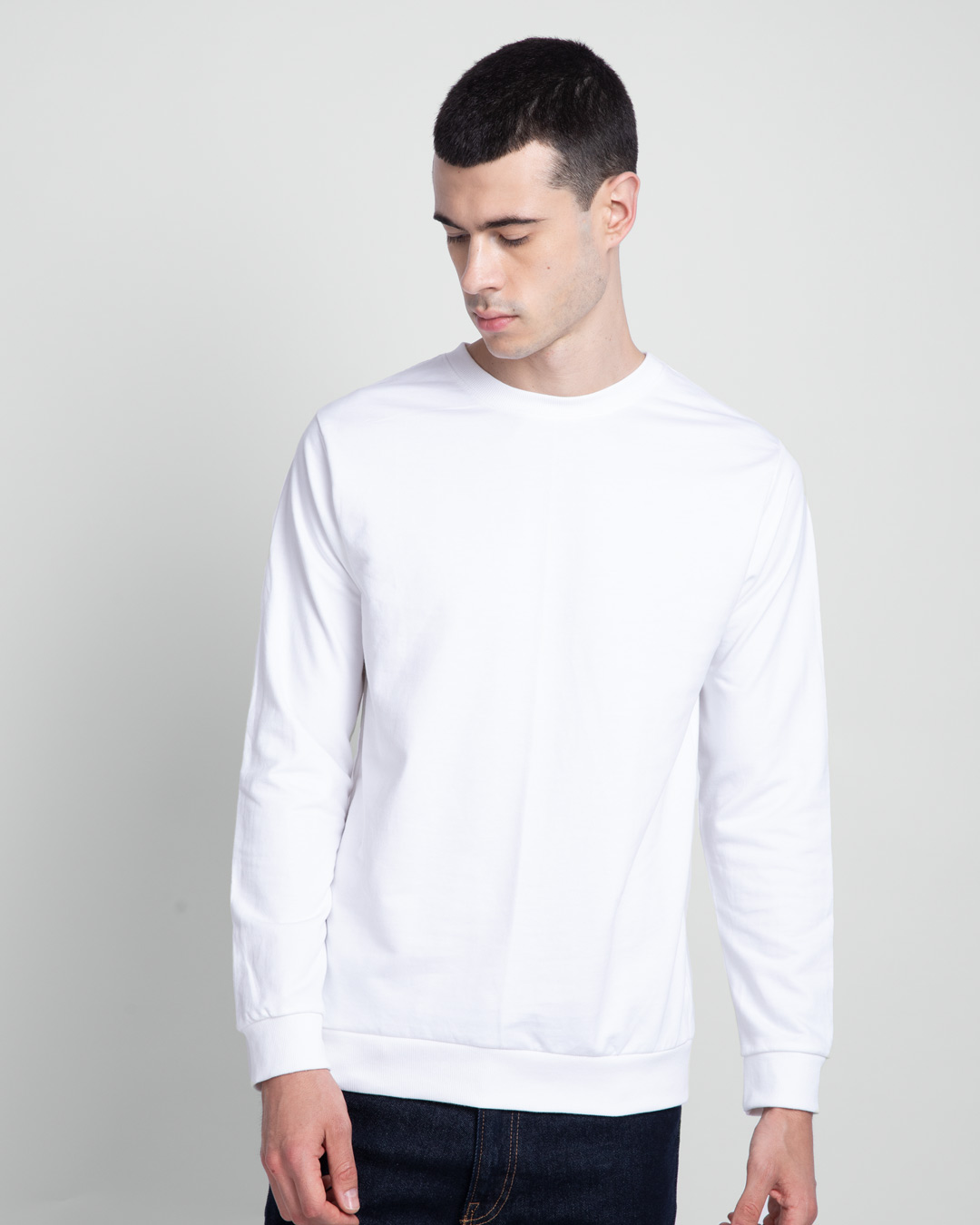 Buy White Fleece Light Sweatshirt for 