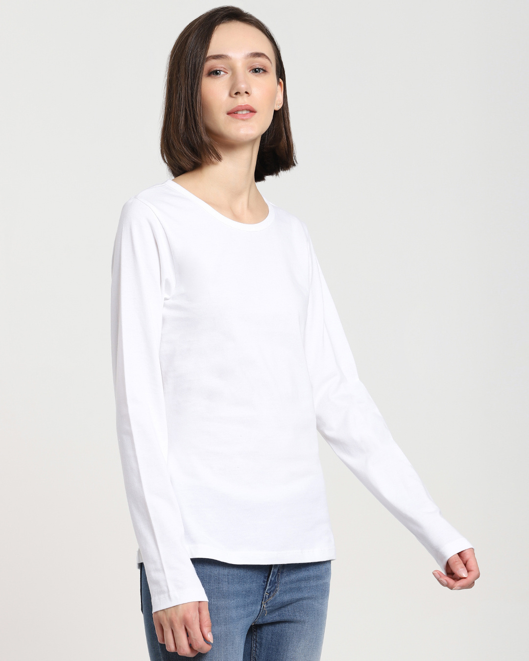 Shop Women's White Slim Fit T-shirt-Back