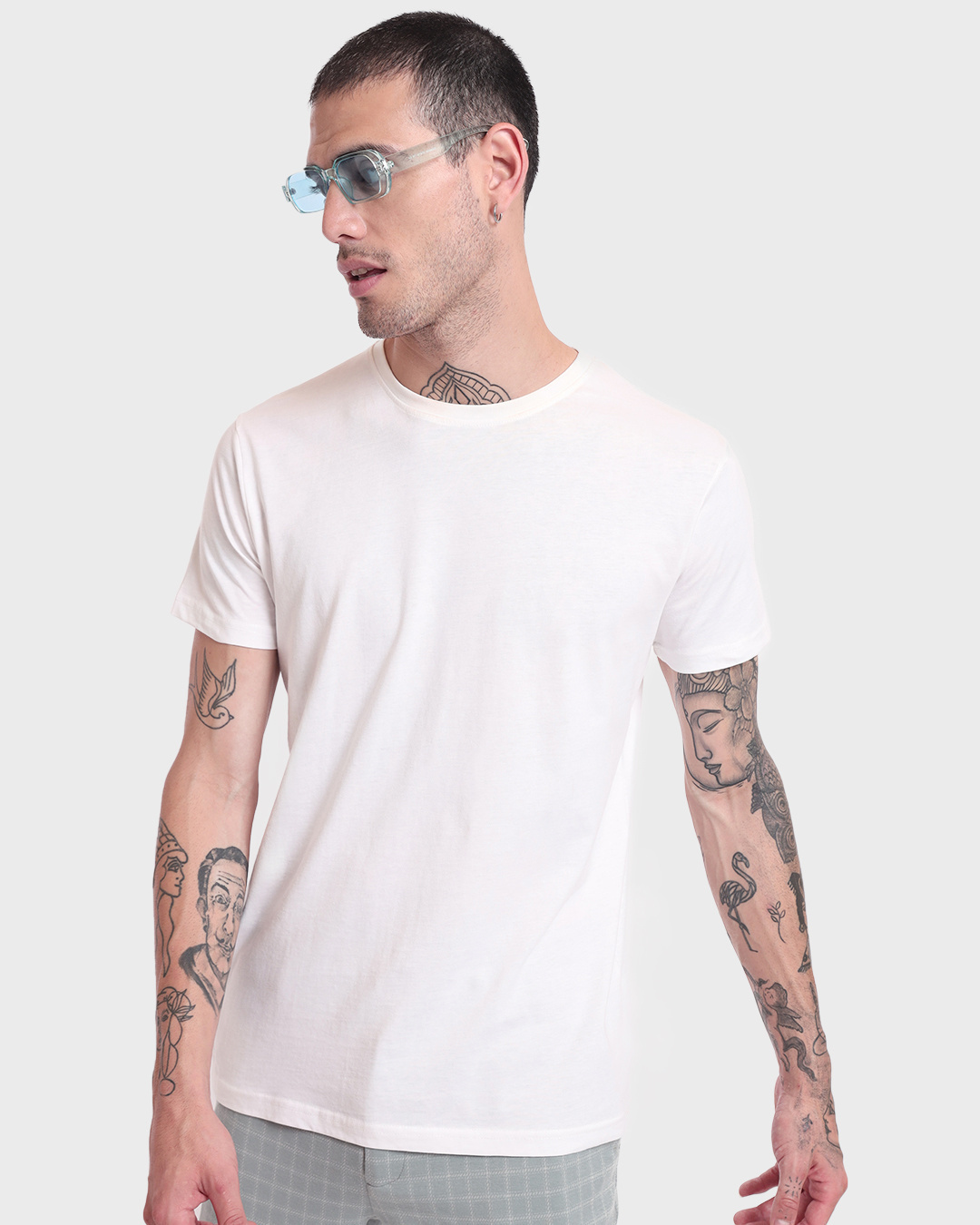 Shop White Half Sleeve T-Shirt-Front