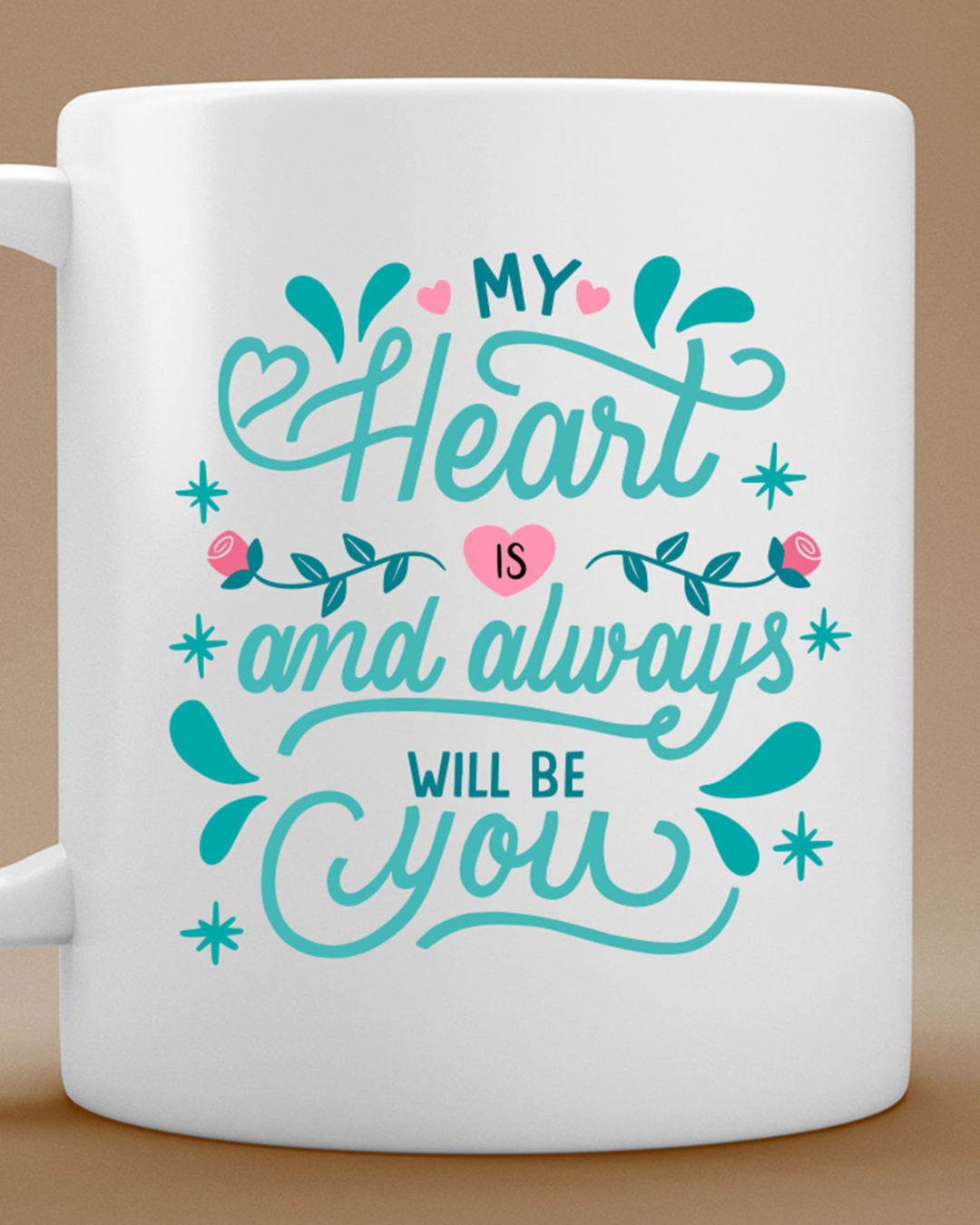 Shop White Happy Valentine Printed Coffee Mug-Back