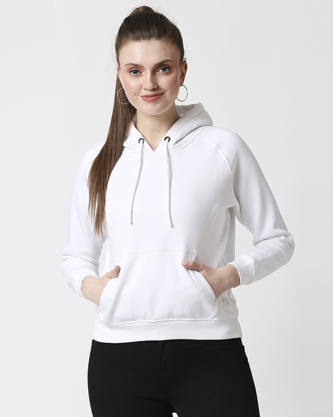 Plain White Hoodie For Women