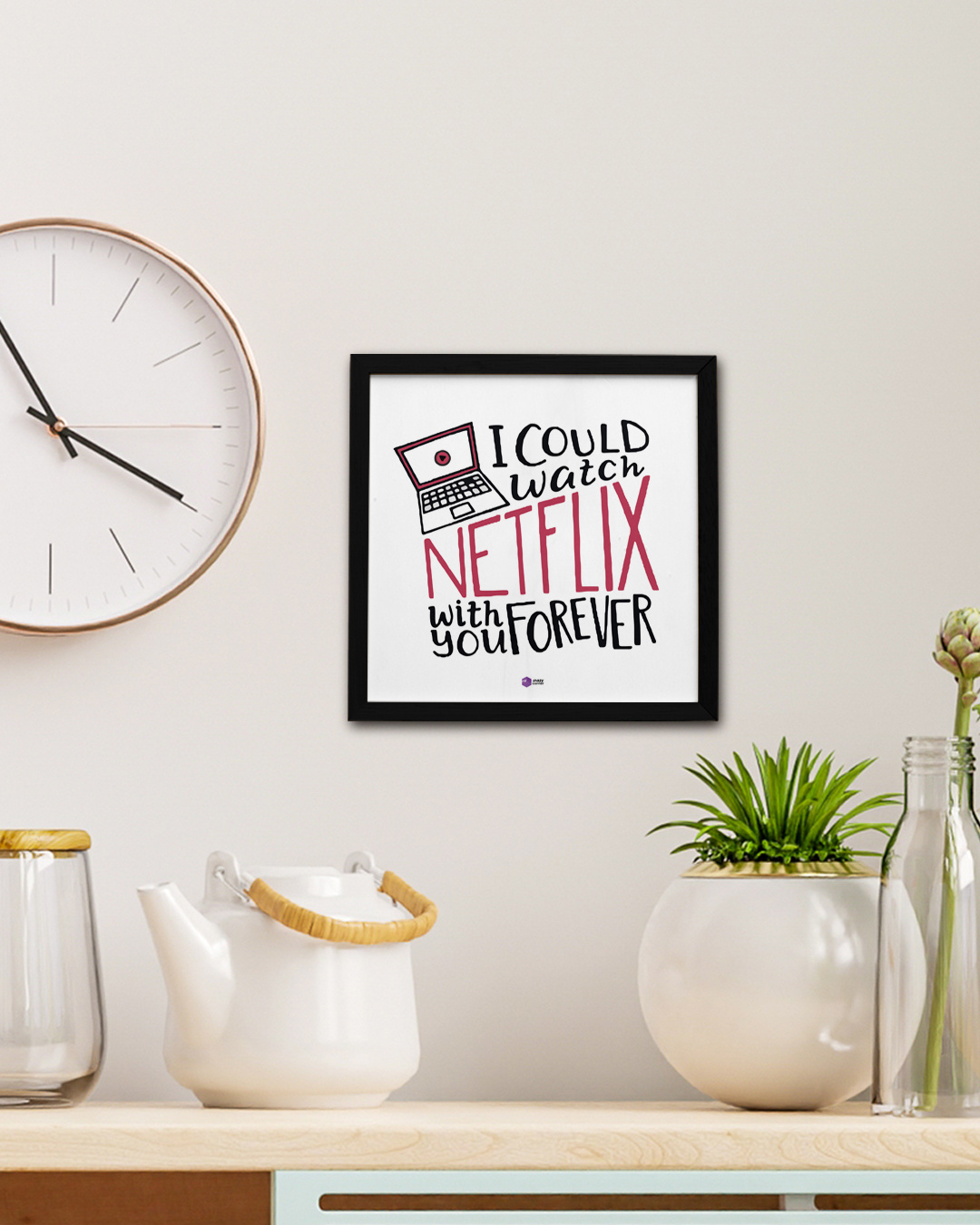 Shop White I Could Watch Netflix With You Forever Wood Frame-Back