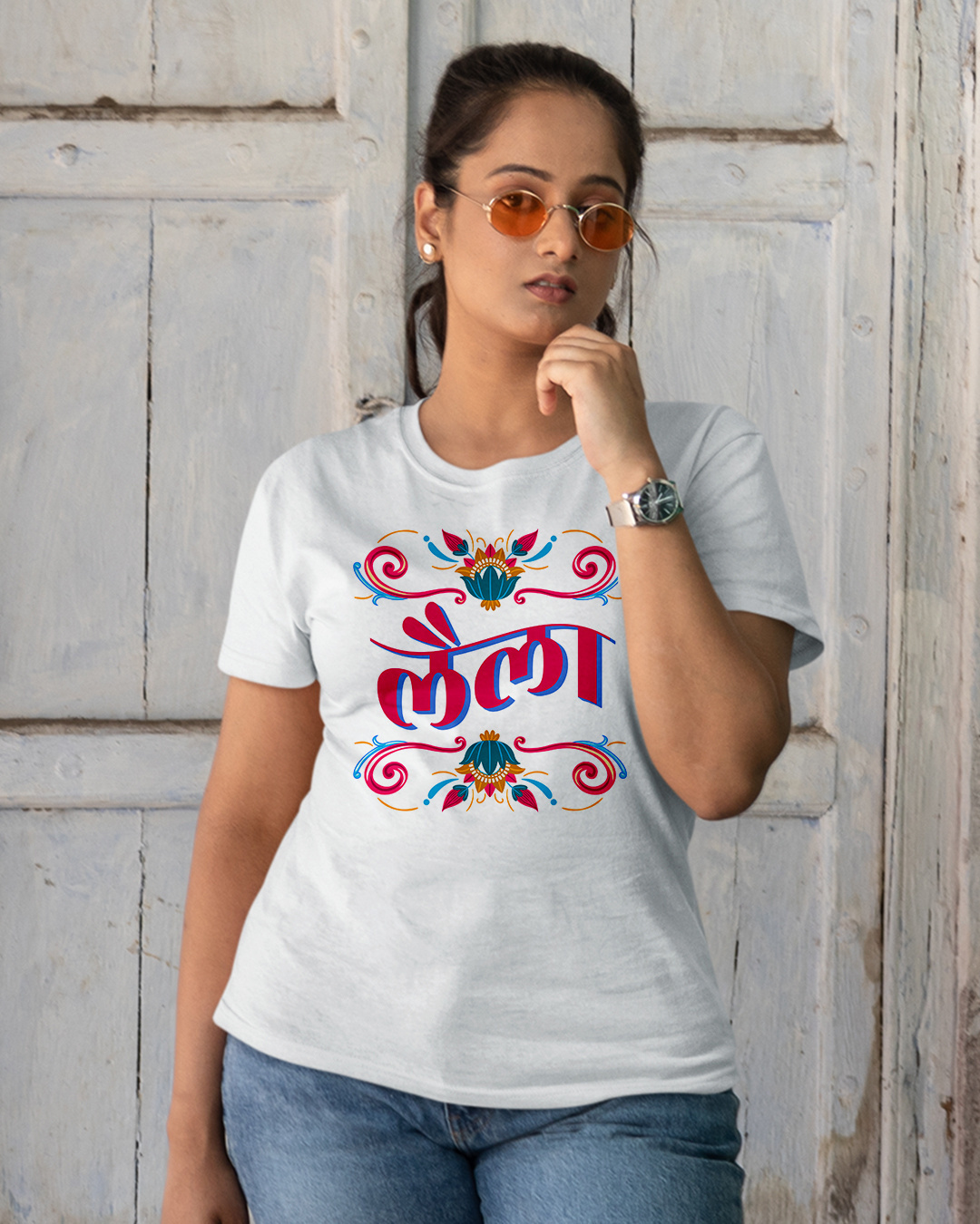 Shop Pack of 2 White Laila Majnu Typography Cotton T-shirt-Back