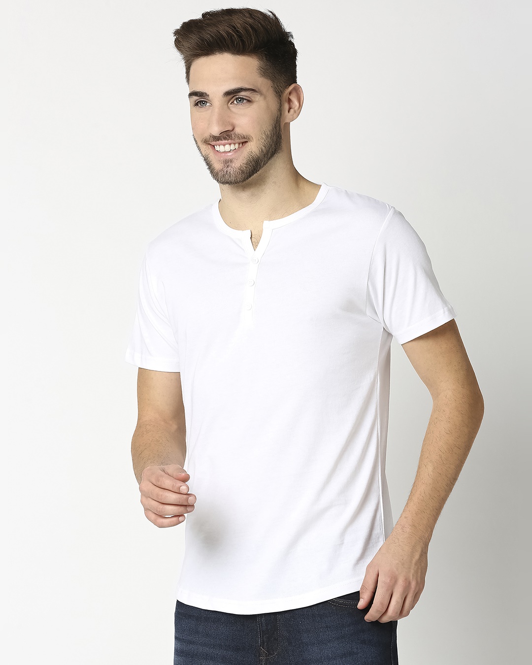 henley shirt white