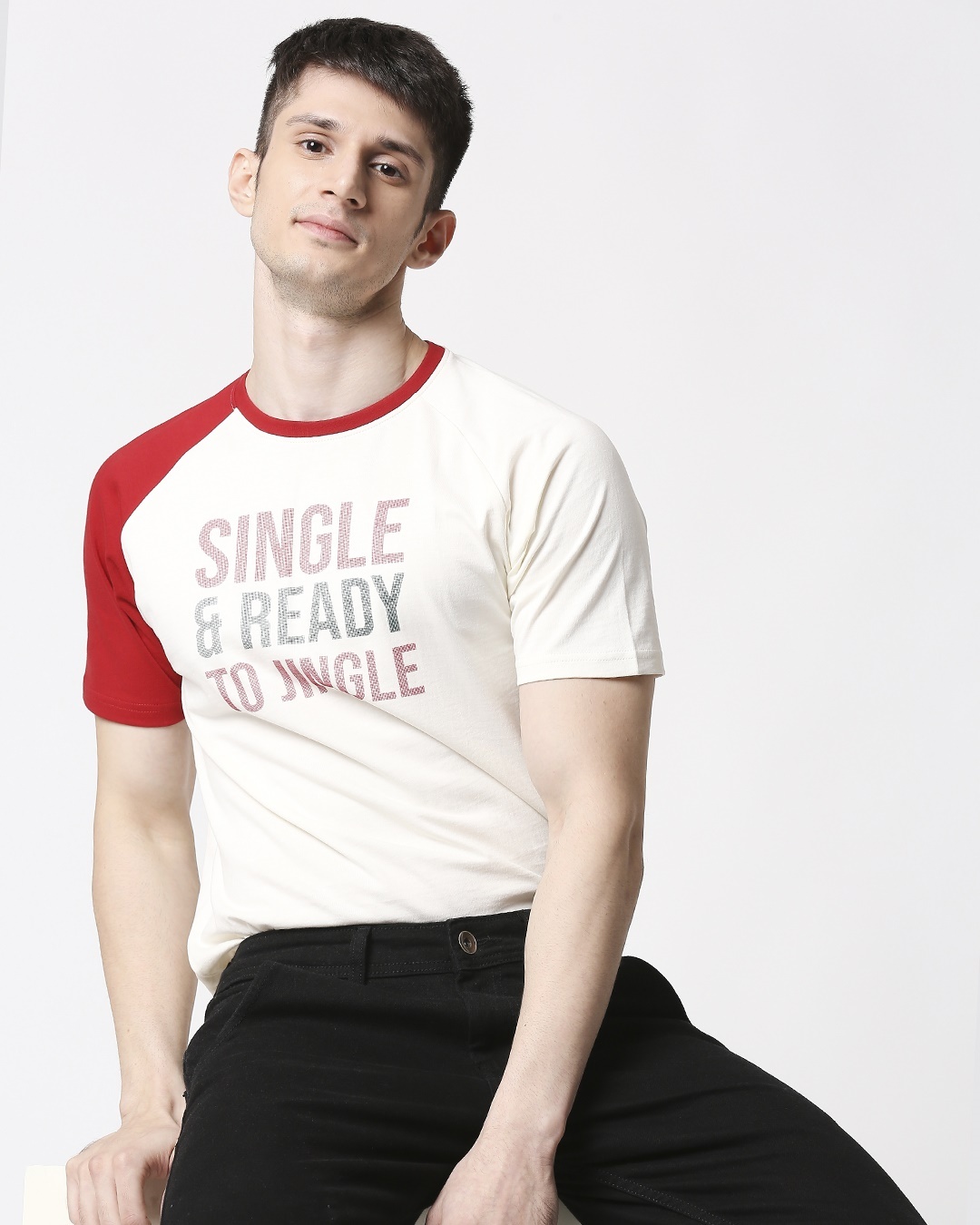 

Men HD Print Raglan White T-shirt Men' Round Neck Graphic Half Sleeves T-Shirts Bewakoof.com