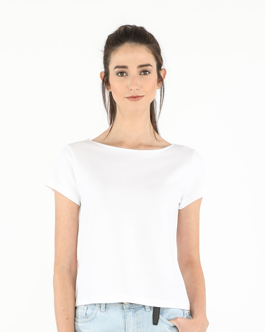 Buy White Pique Cropped Top for Women white Online at Bewakoof
