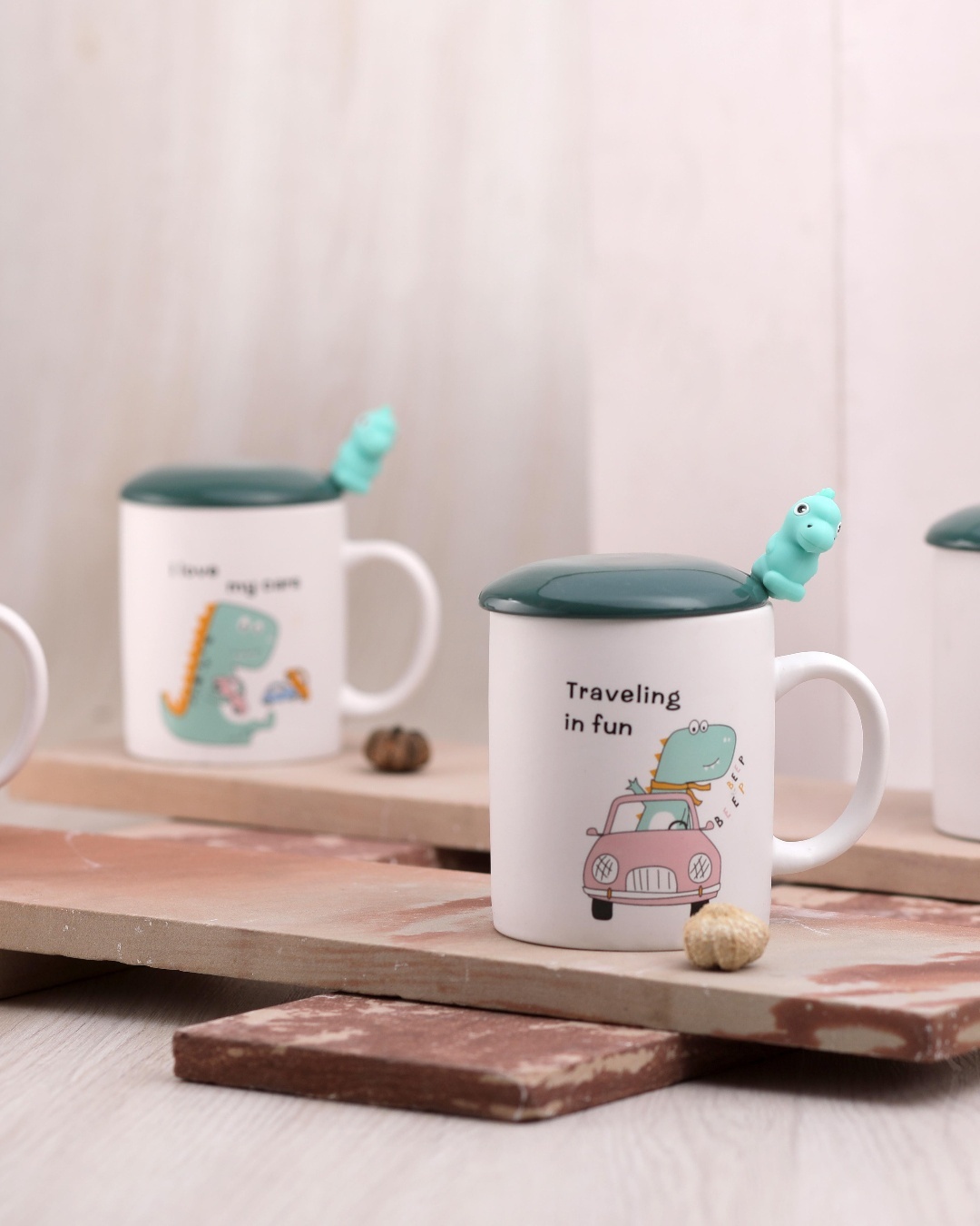 Buy Printed Assorted Mug With Spoon(Dishwasher & Microwave Safe) Online