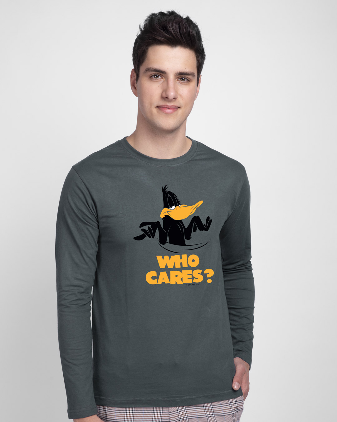 

Who Cares Duck Full Sleeve T-Shirt (LTL) Men' Printed Full Sleeve T-Shirt Bewakoof.com, Grey