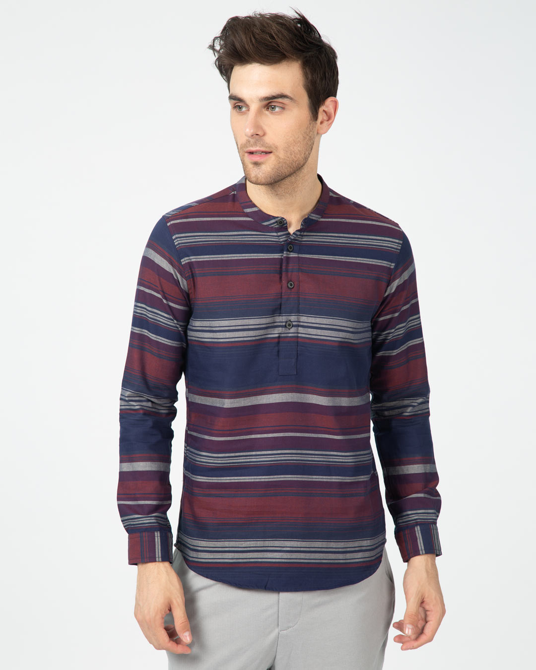 wine color long sleeve shirt