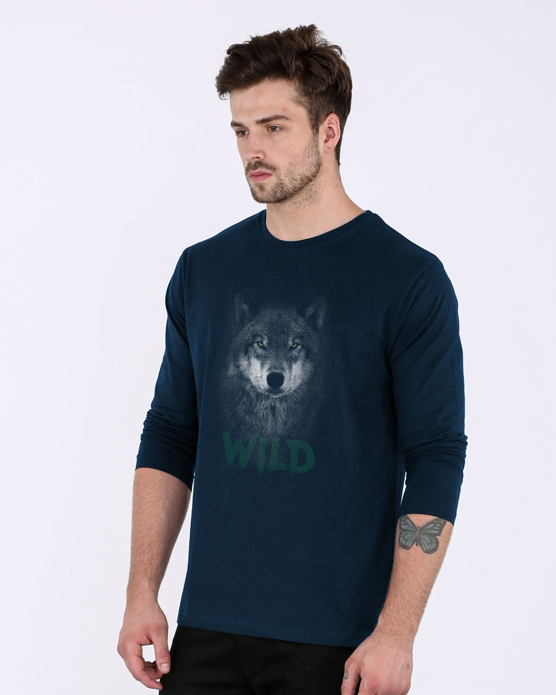 Shop Wild Wolf Full Sleeve T-Shirt-Back