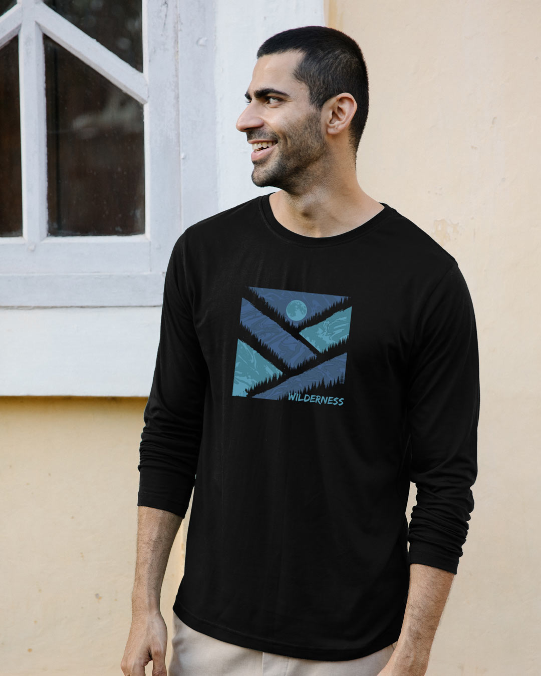 

Wilderness Full Sleeve T-Shirt Black Men' Printed Full Sleeve T-Shirt Bewakoof.com