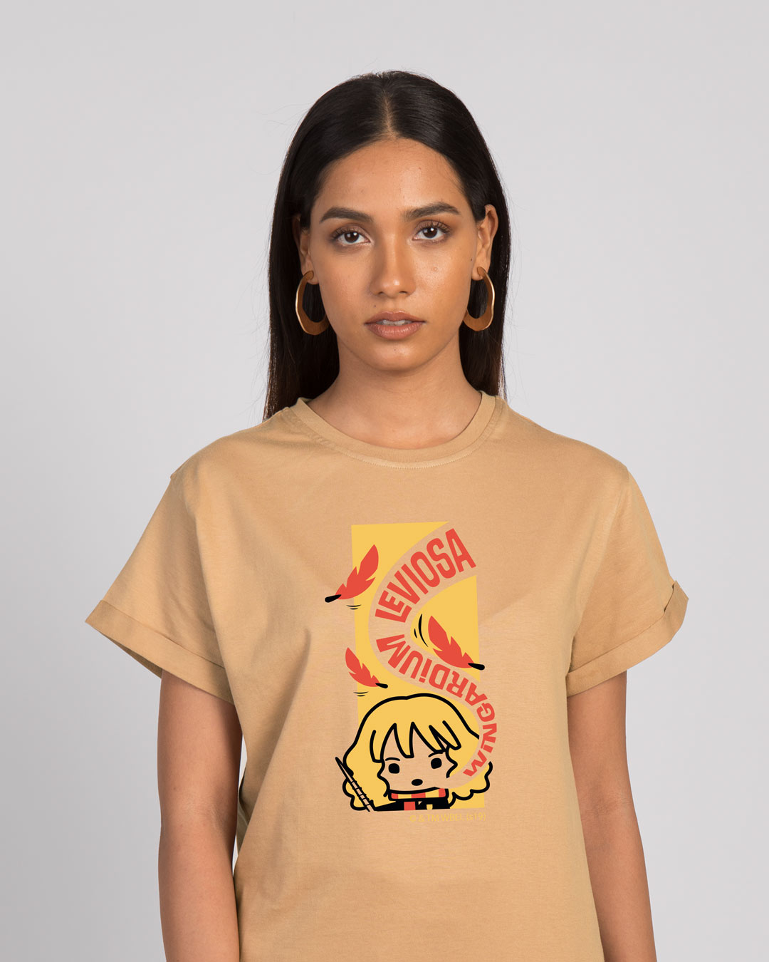 Buy Wingardium Leviosa Boyfriend T Shirt HPL Online At Bewakoof   Wingardium Leviosa Boyfriend T Shirt Hpl 264208 1656092144 1 