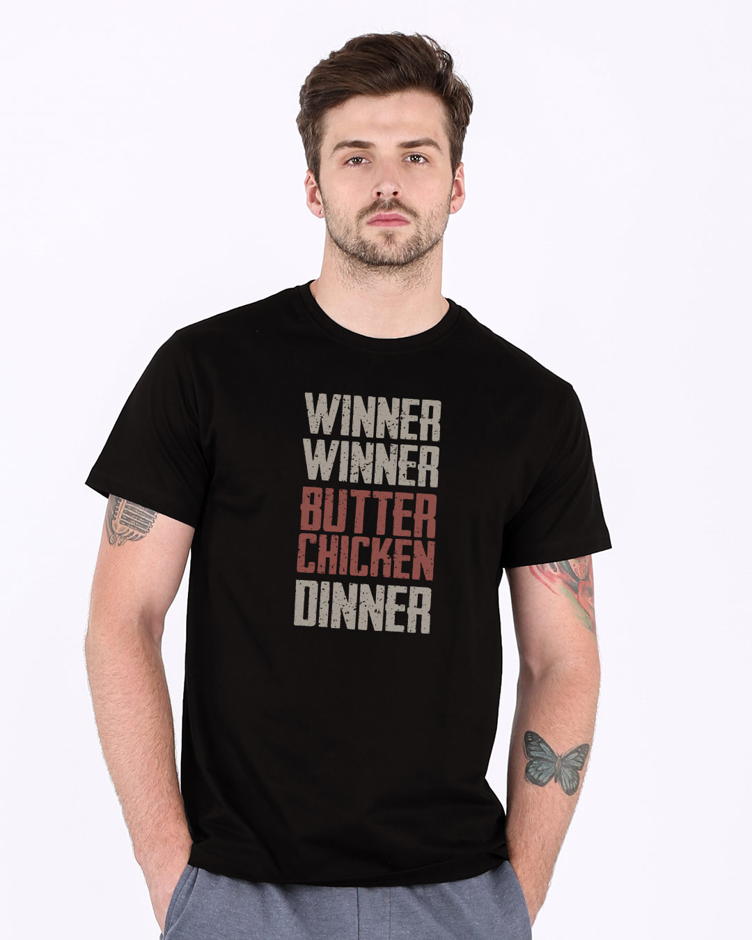 Shop Winner Winner Butter Chicken Half Sleeve T-Shirt-Back