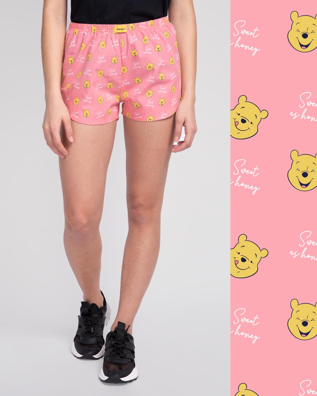 

Winnie The Pooh All Over Printed Boxer Women' Full Printed Boxers Bewakoof.com, Pink