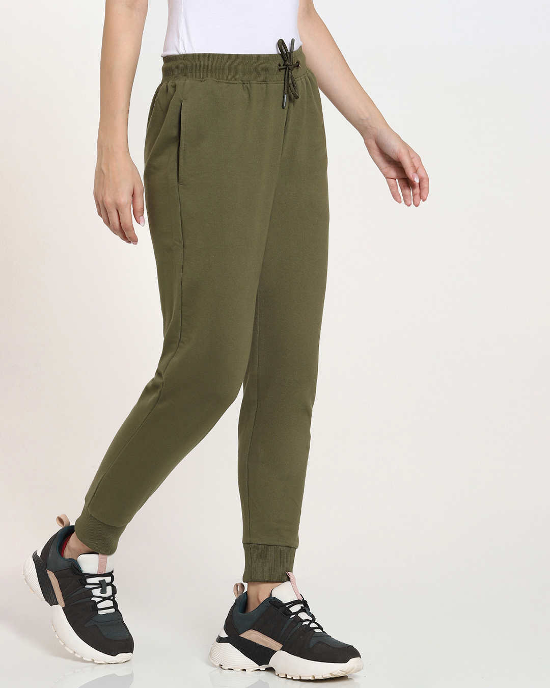 Shop Women's Olive Joggers-Back