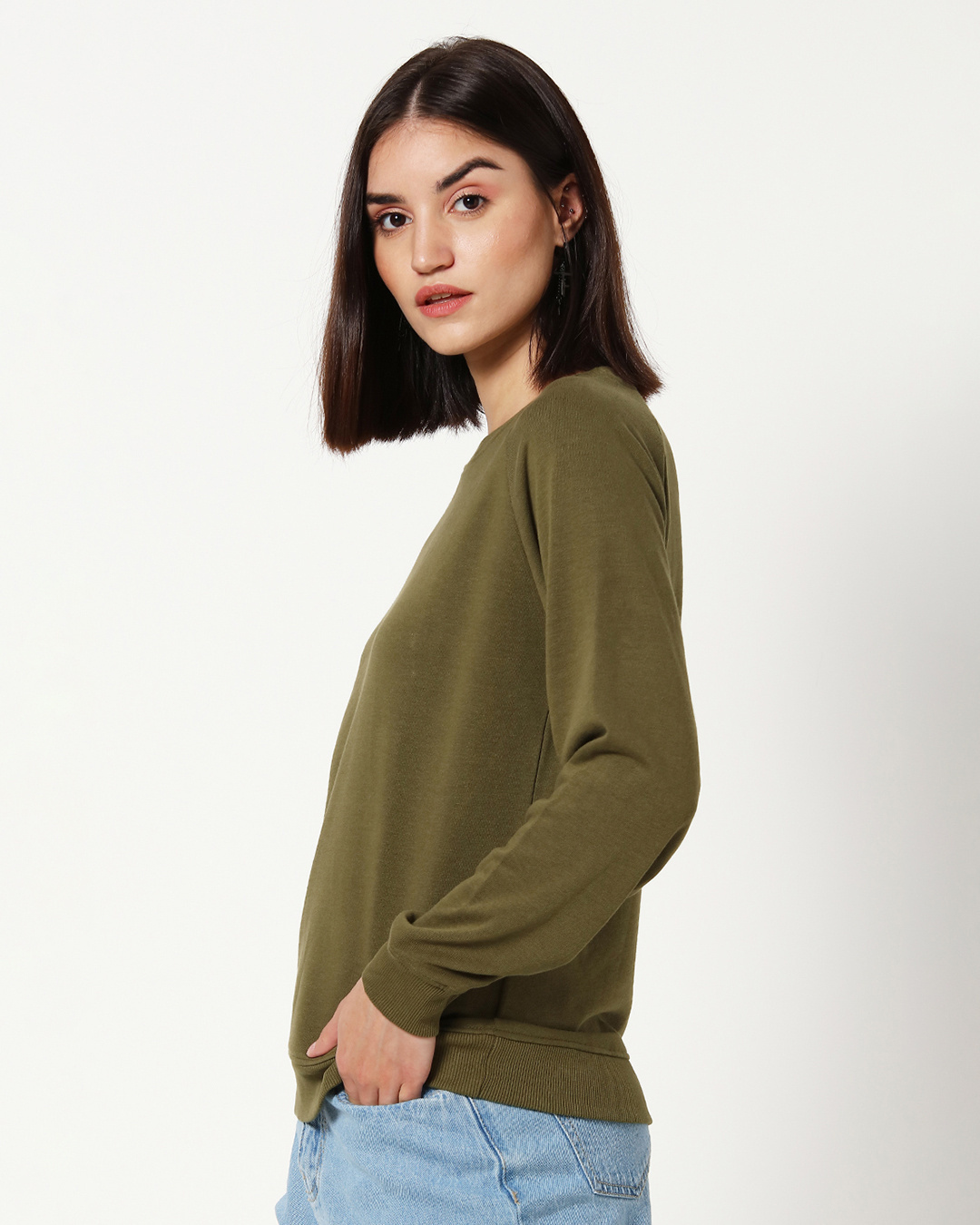 Shop Winter Moss Plus Size Solid Sweatshirt-Back