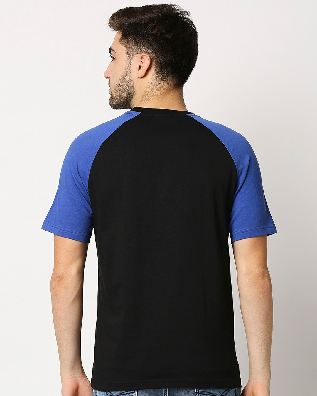 Shop Men's Black Winter Soldier Sigil Graphic Printed Raglan Sleeve T-shirt-Back