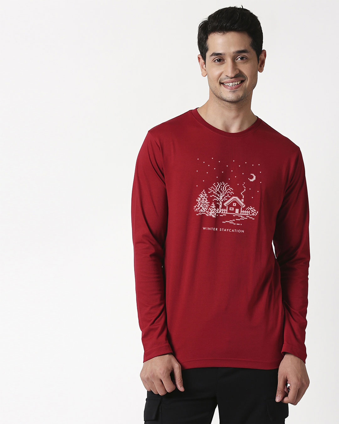 Shop Winter Staycation Full Sleeves T-Shirt-Back
