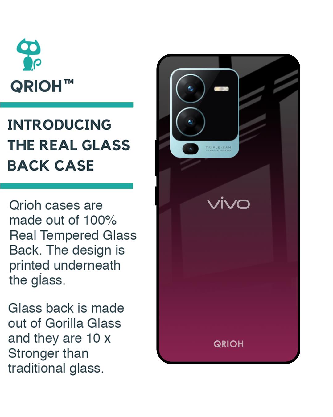 Shop Wisconsin Wine Premium Glass Case For Vivo V25 Pro (Shock Proof,Scratch Resistant)-Back