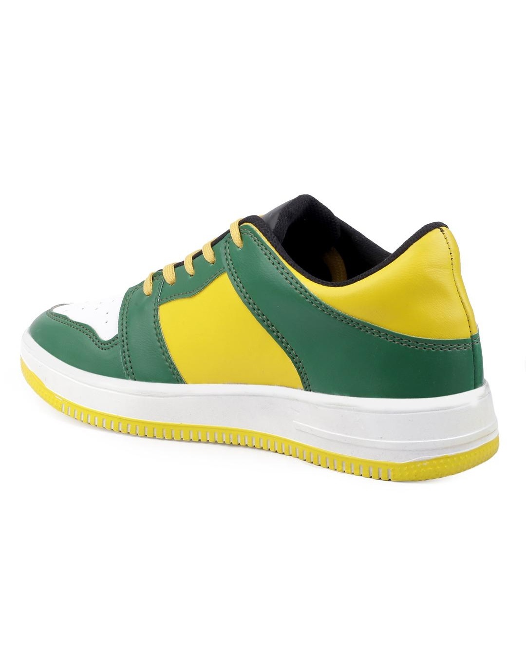 Shop Women's Green & Yellow Color Block Sneakers-Back