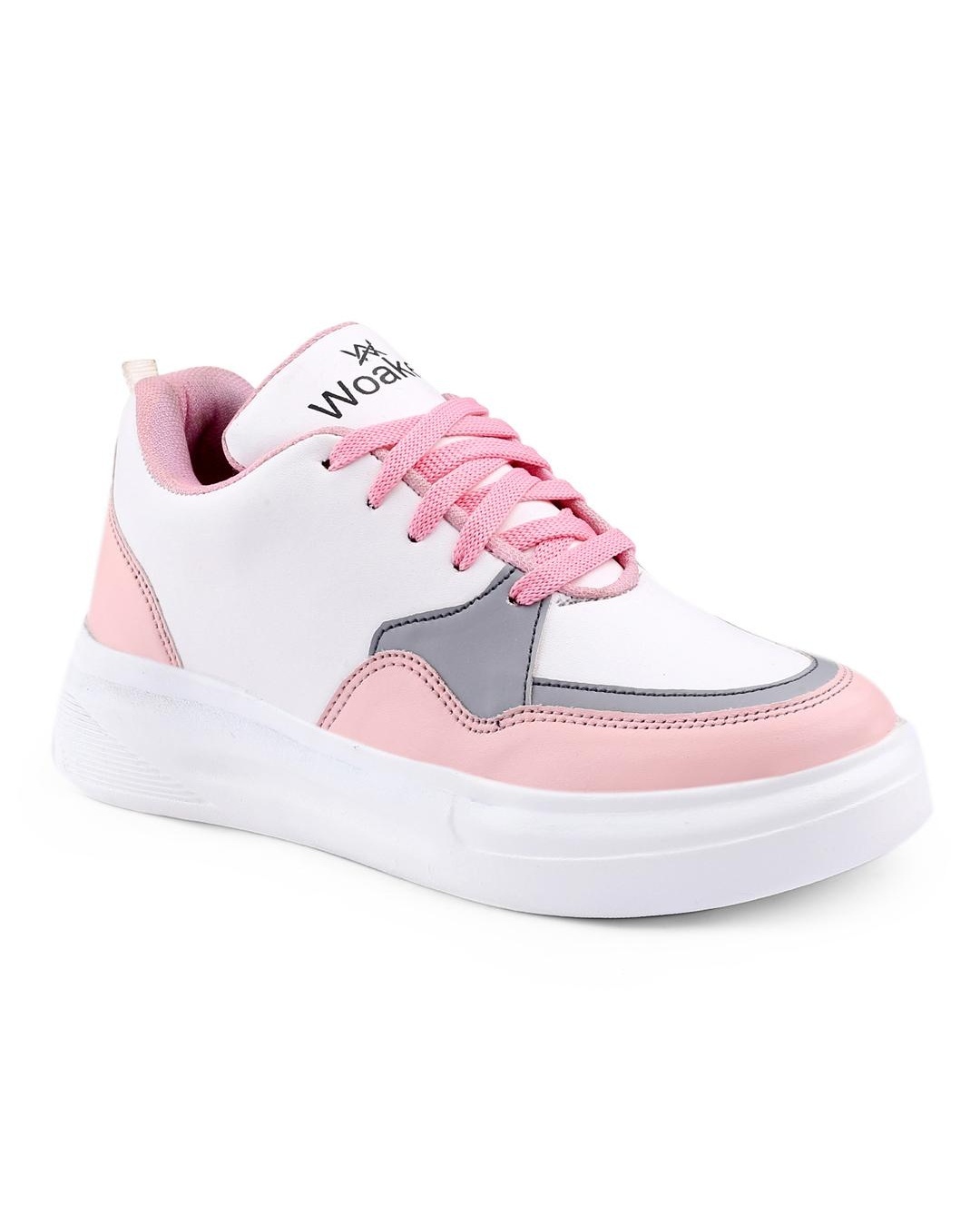 Shop Women's White Color Blocked Sneakers-Back