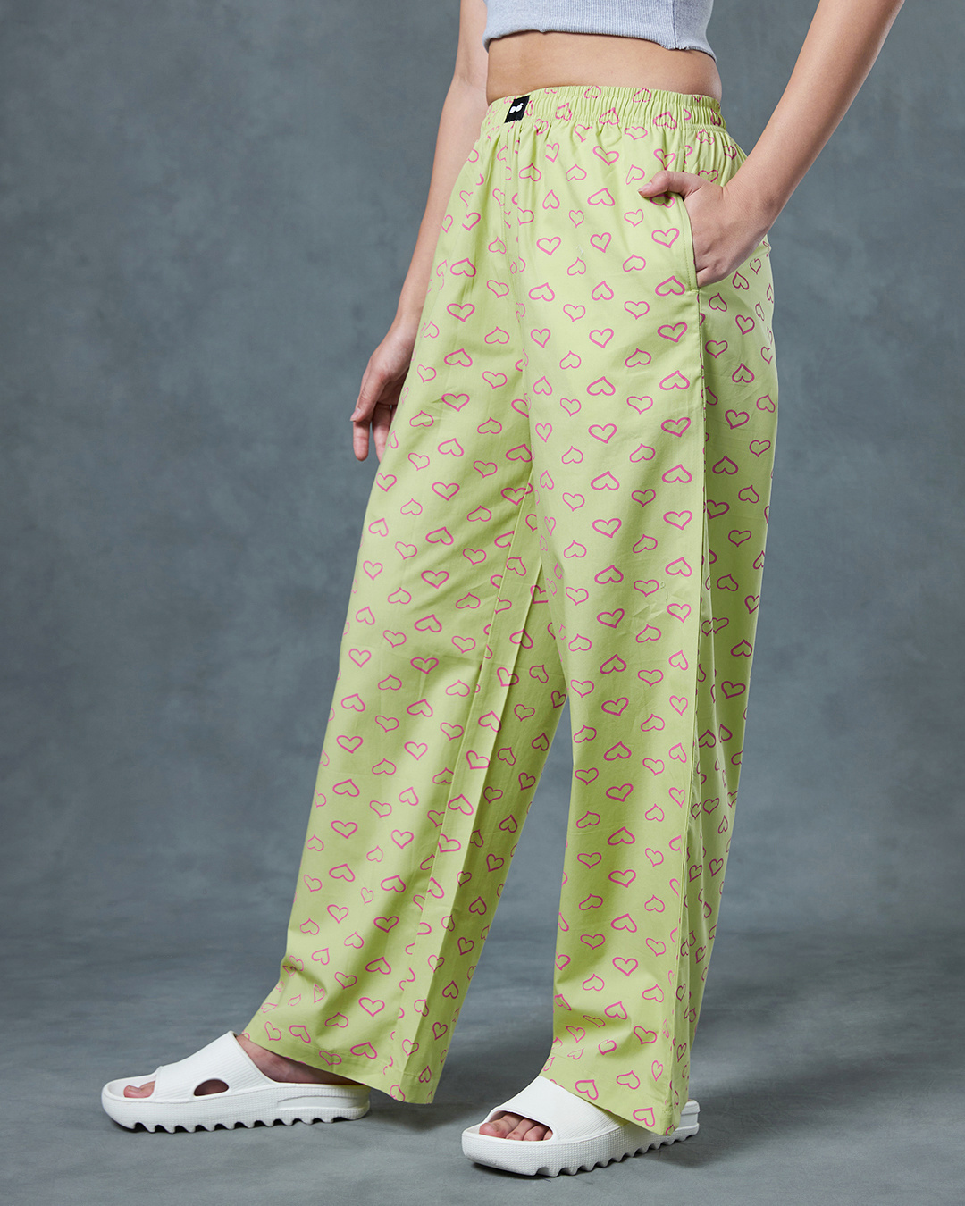 Shop Women's Green All Over Printed Oversized Pyjamas-Back