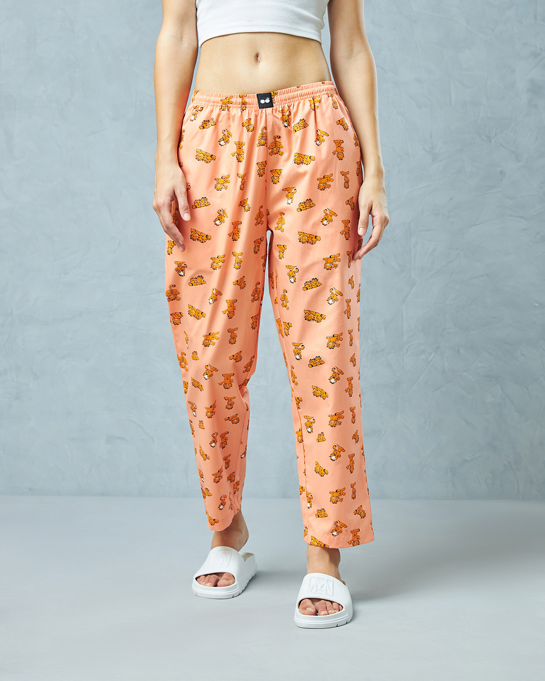Shop Women's Orange All Over Printed Pyjamas-Back