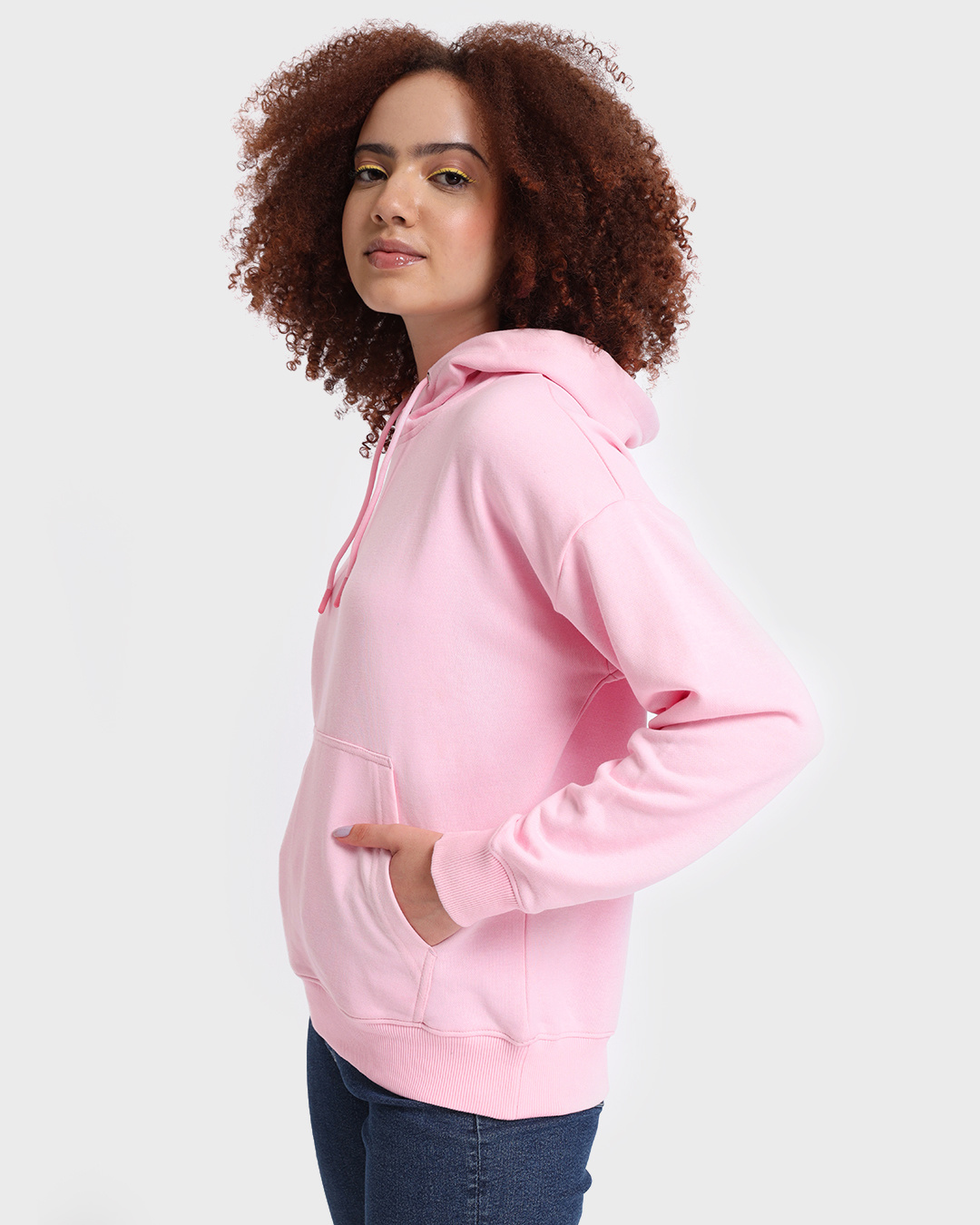 Shop Women's Pink Oversized Hoodie-Back