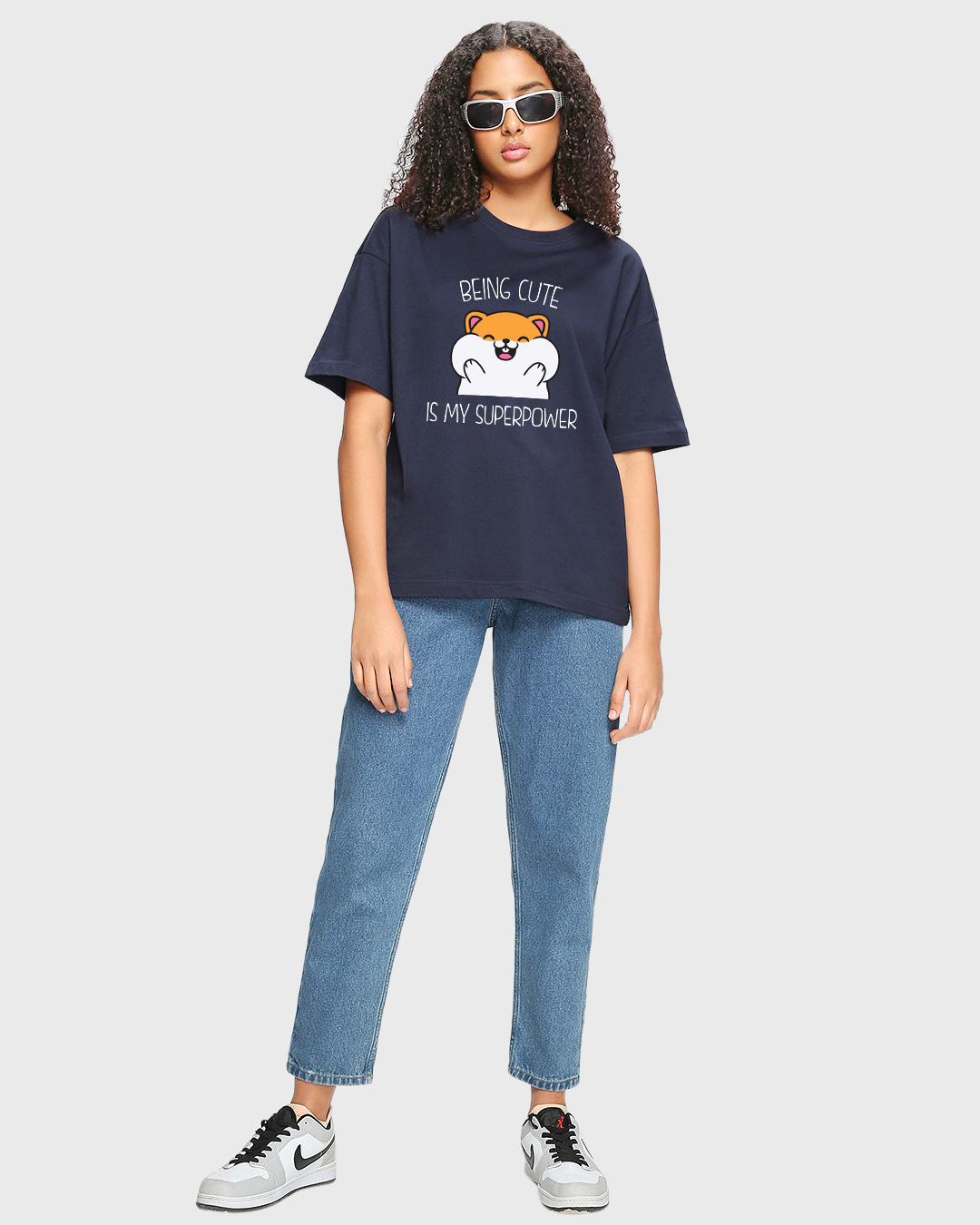 Buy Women's Blue Being Cute Is My Superpower Graphic Printed