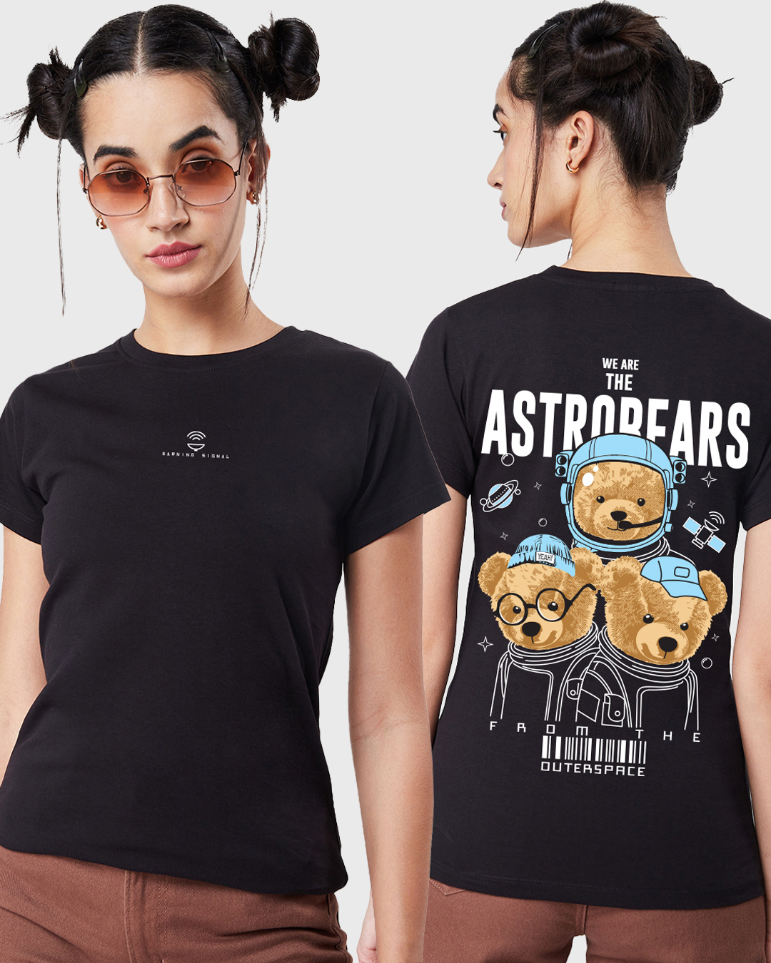 Black Bear Half Sleeves Printed Lounge Wear main image 0