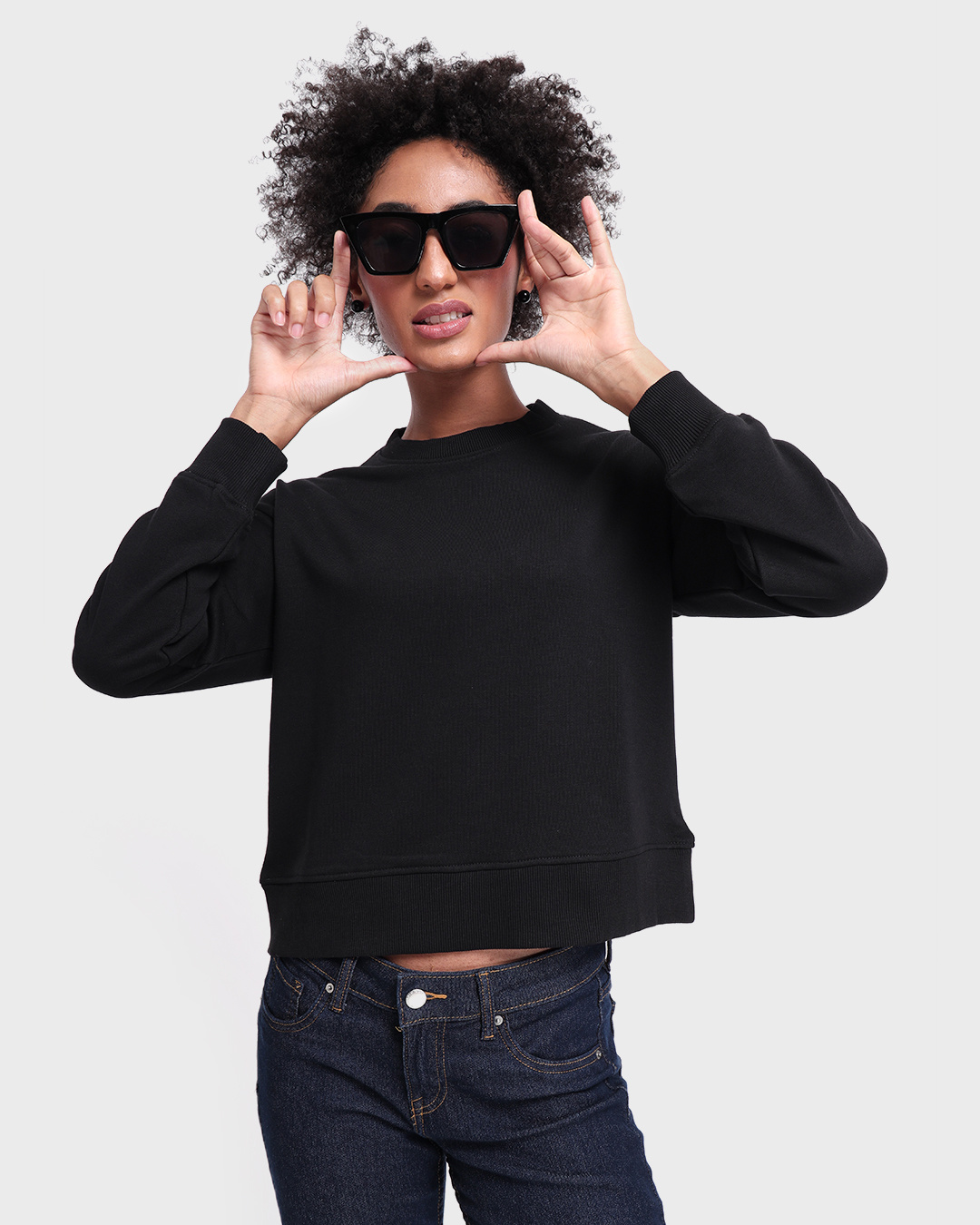 Buy Women's Black Oversized Sweatshirt for Women black Online at Bewakoof