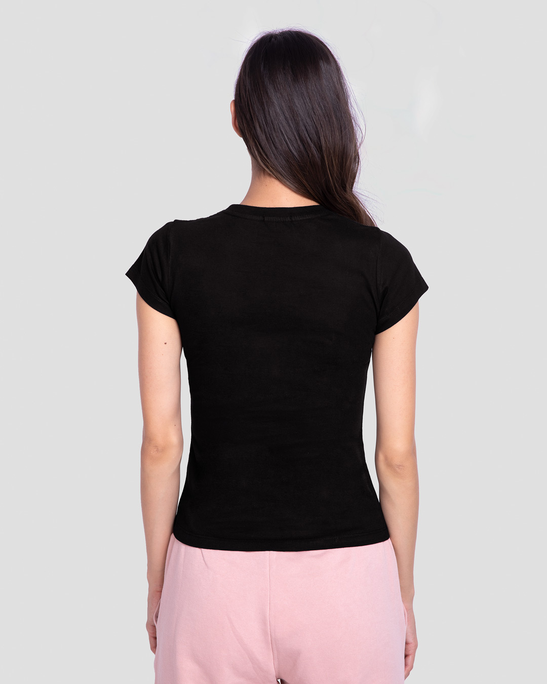 Shop Women's Black Spiderman Face (AVL) Graphic Printed Slim Fit T-shirt-Back