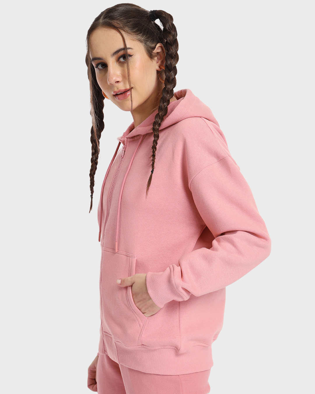 Shop Women's Pink Oversized Hoodie-Back