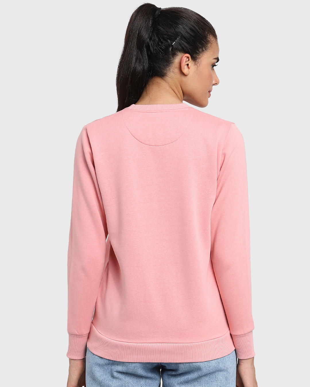 Shop Women's Pink Friends Life Graphic Printed Relaxed Fit Sweatshirt-Back