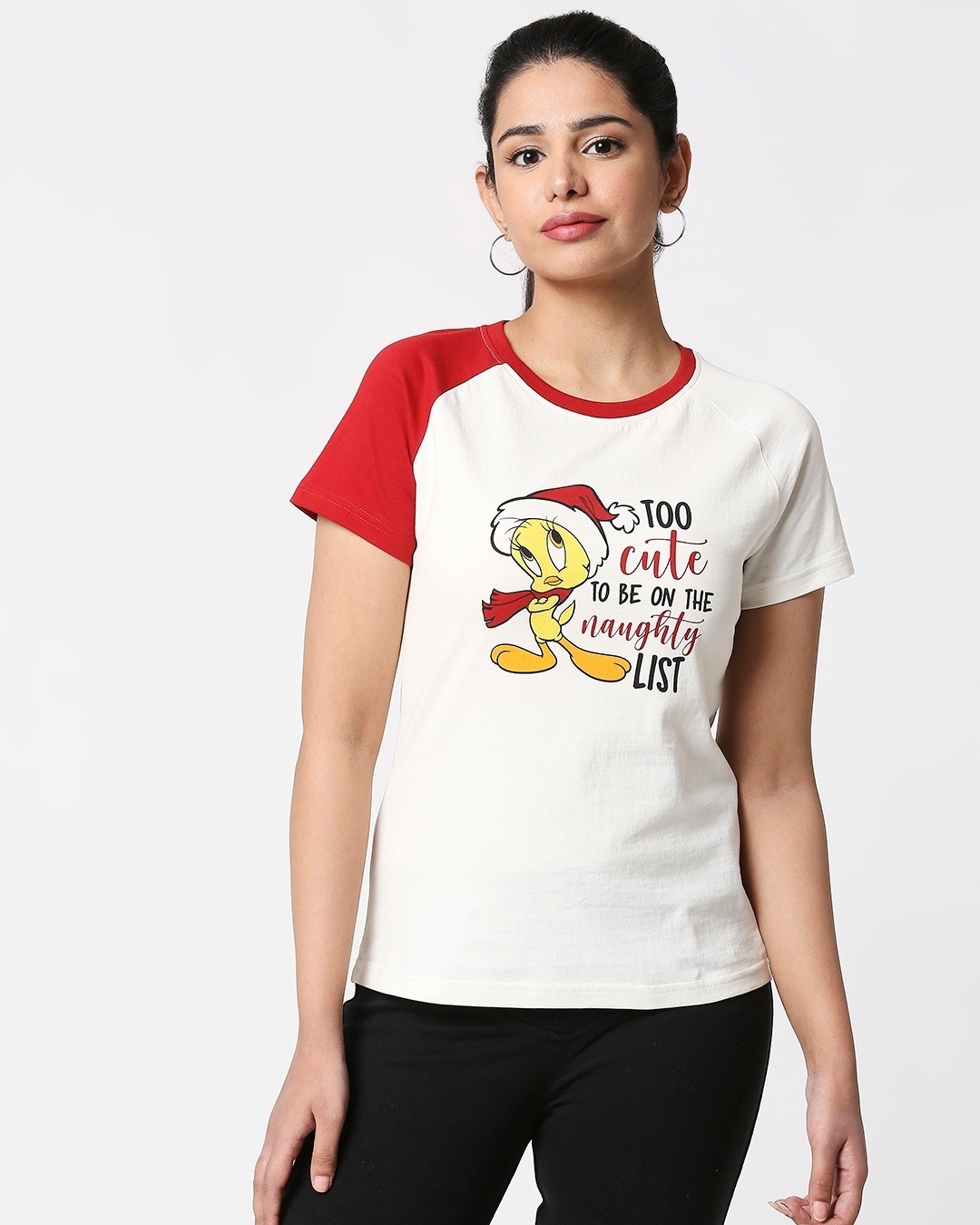 Shop Women Flock Printed Raglan Half Sleeve T-shirt-Back