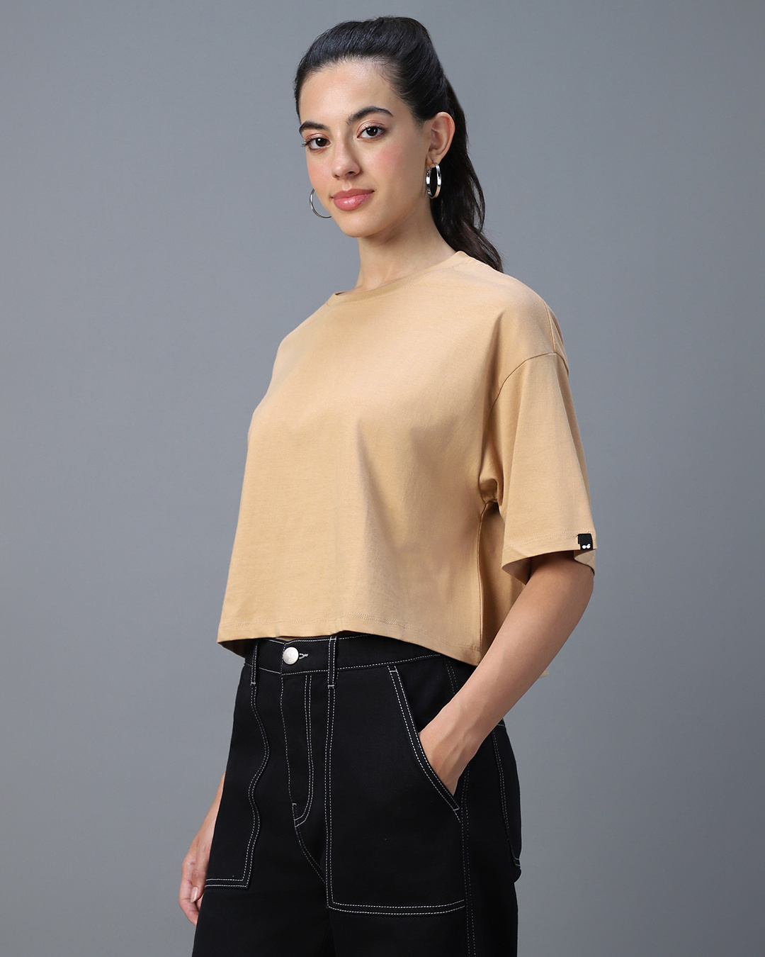 Shop Women's Brown Oversized Short Top-Back