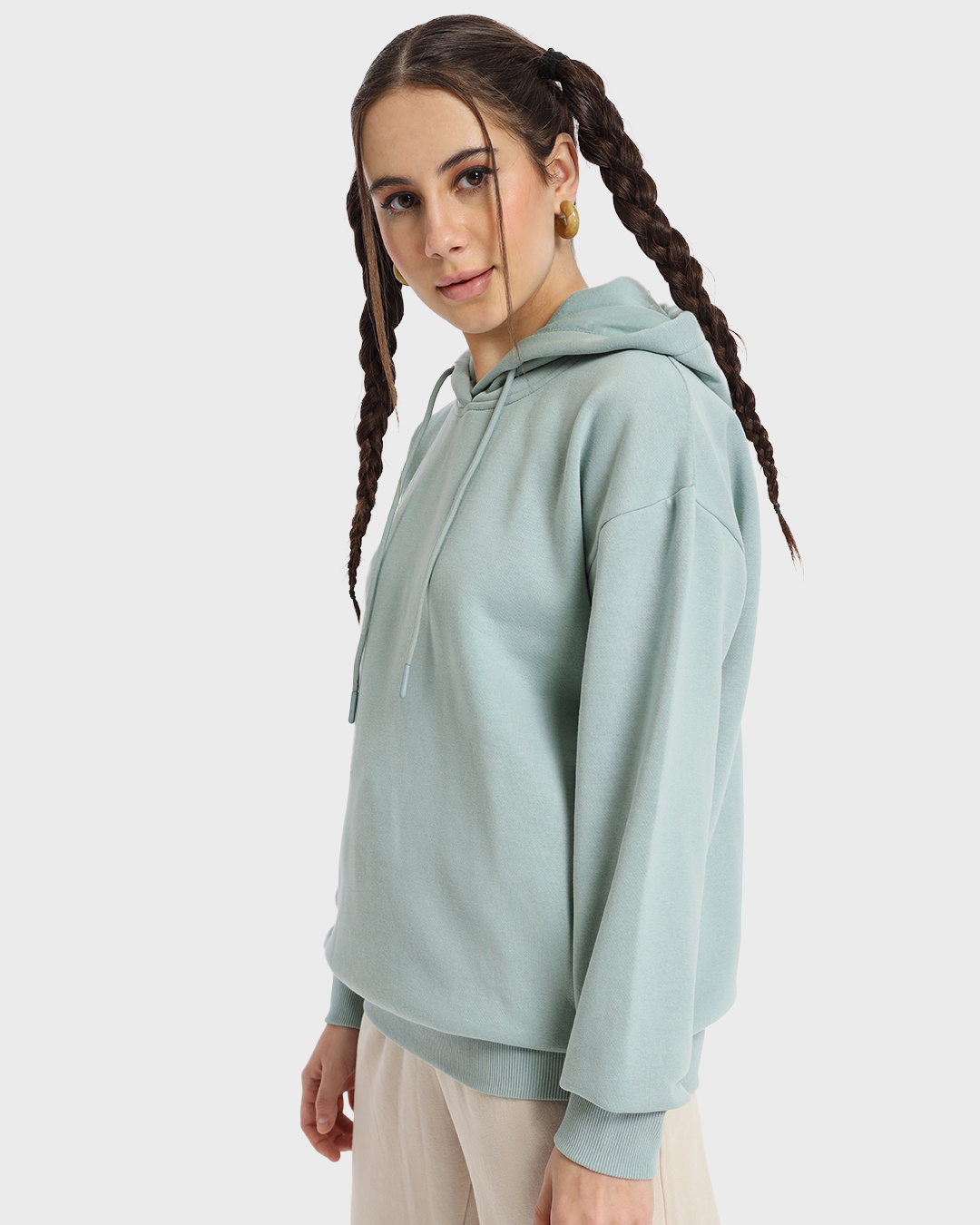 Shop Women's Harbor Gray Oversized Hoodie-Back