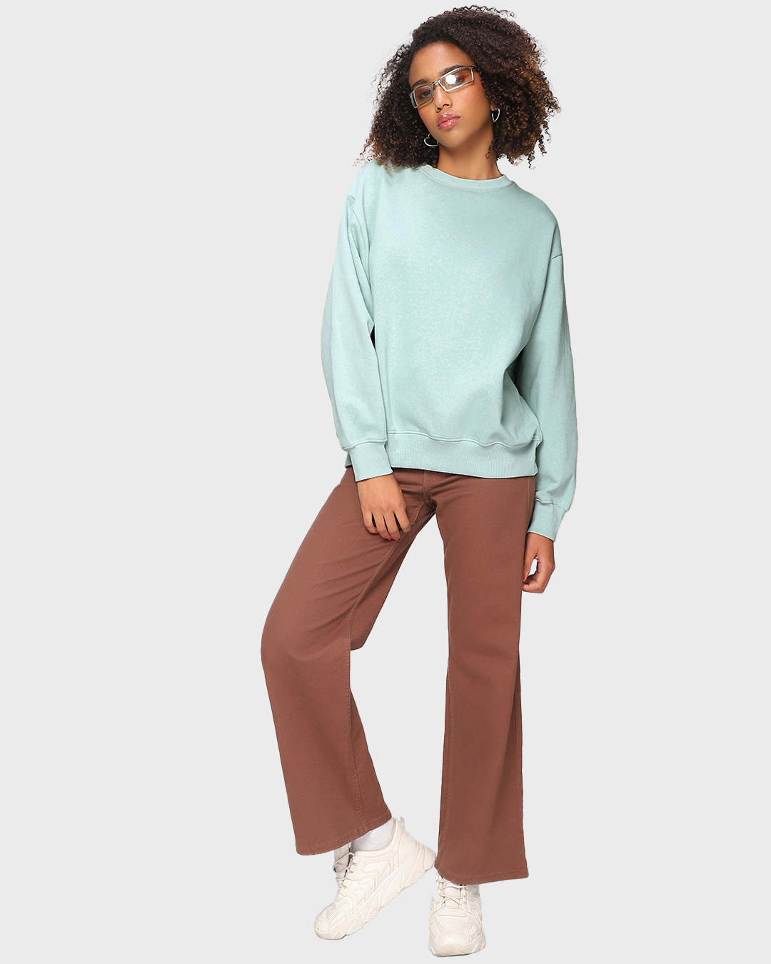 Buy Women's Harbor Grey Super Loose Sweatshirt for Women Online at Bewakoof
