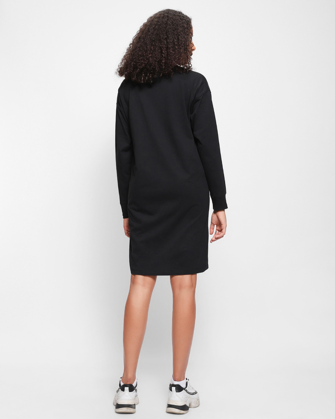 Shop Women's Black Influencer Typography Oversized Dress-Back