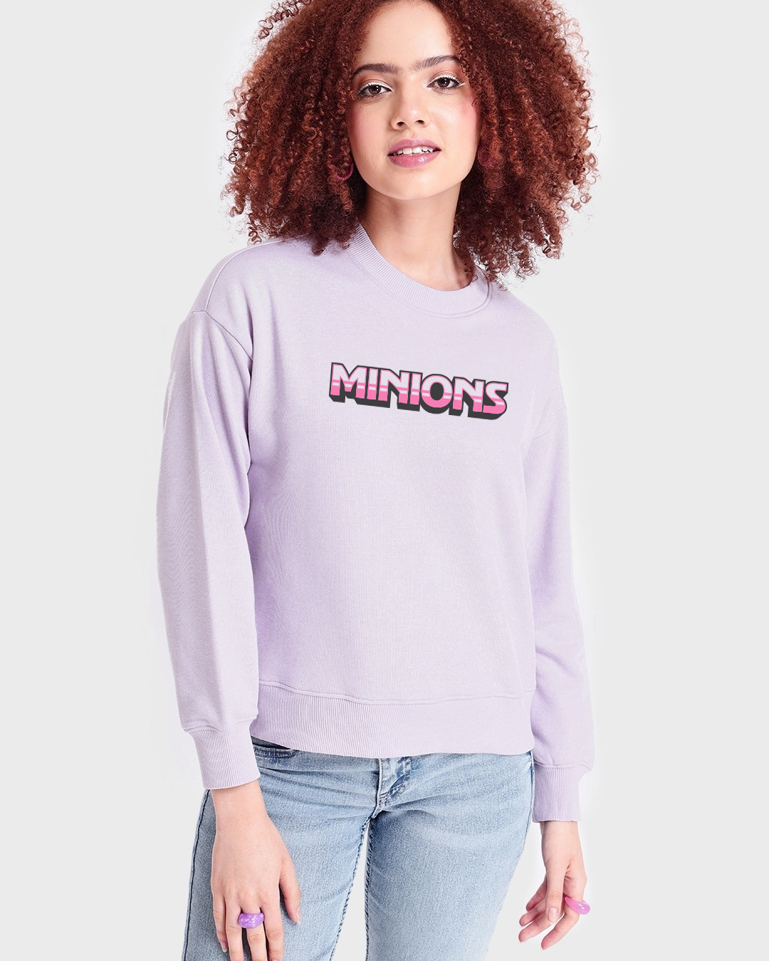 Shop Women's Purple Minions Saturday Night Fever Graphic Printed Sweatshirt-Back
