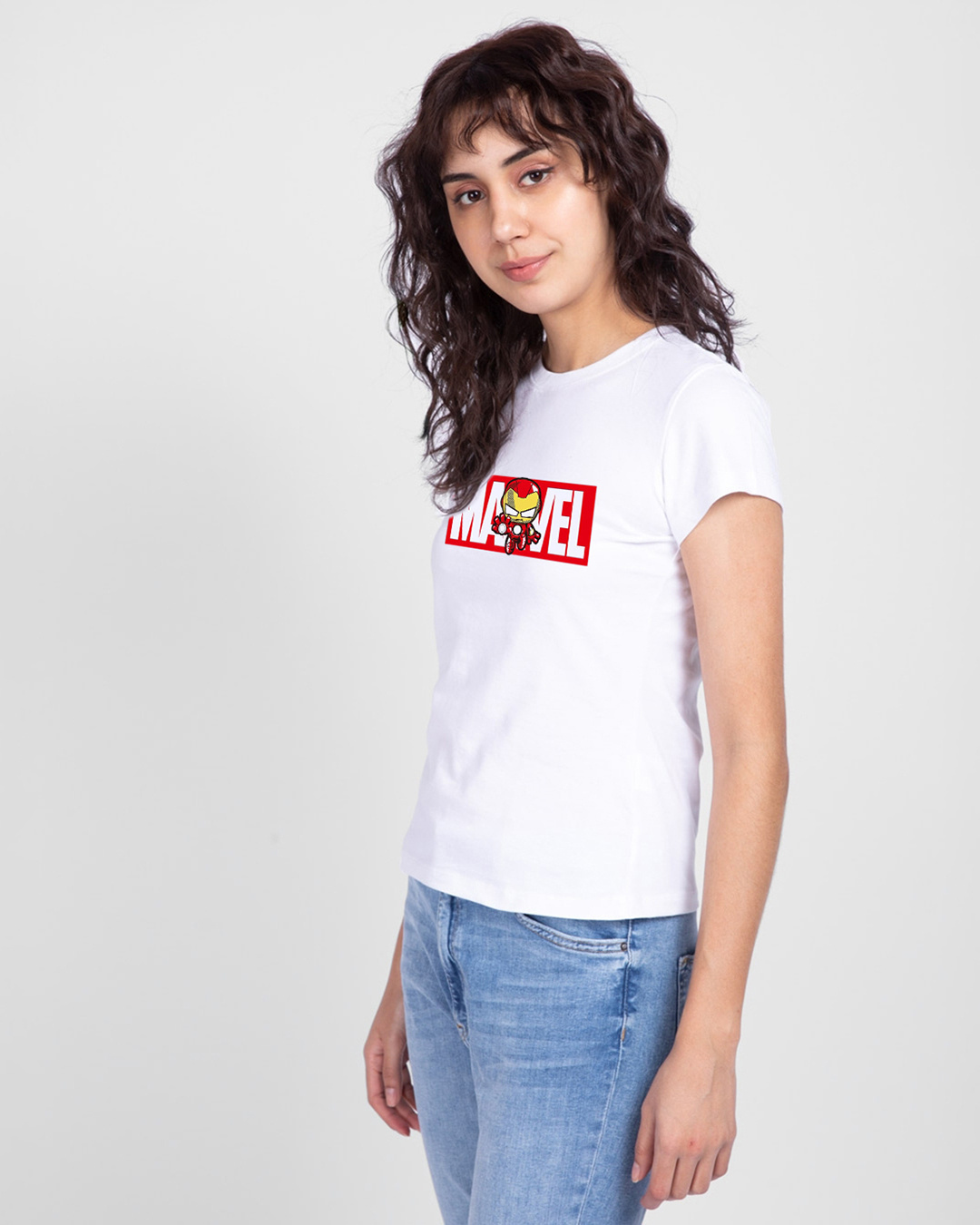 Shop Women's White Marvelous Ironman Graphic Printed T-shirt-Back