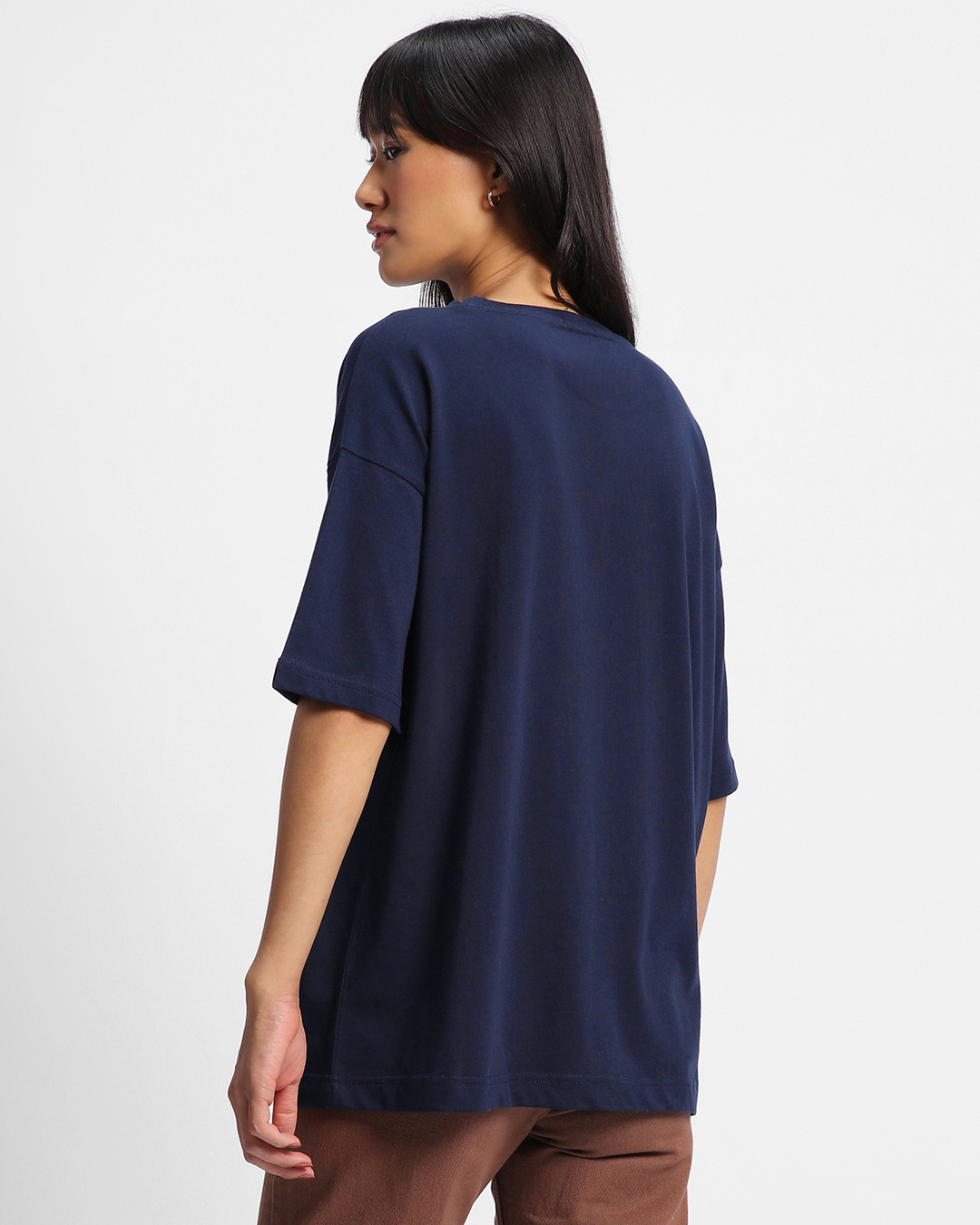 Shop Women's Blue Moody Jerry Graphic Printed Oversized T-shirt-Back
