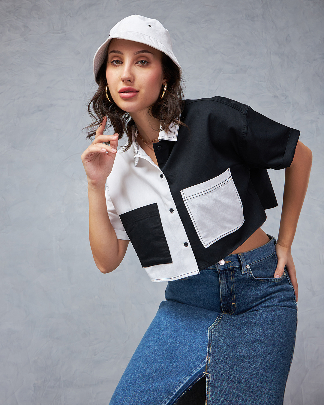 Modern Blocking Overshirt Natural