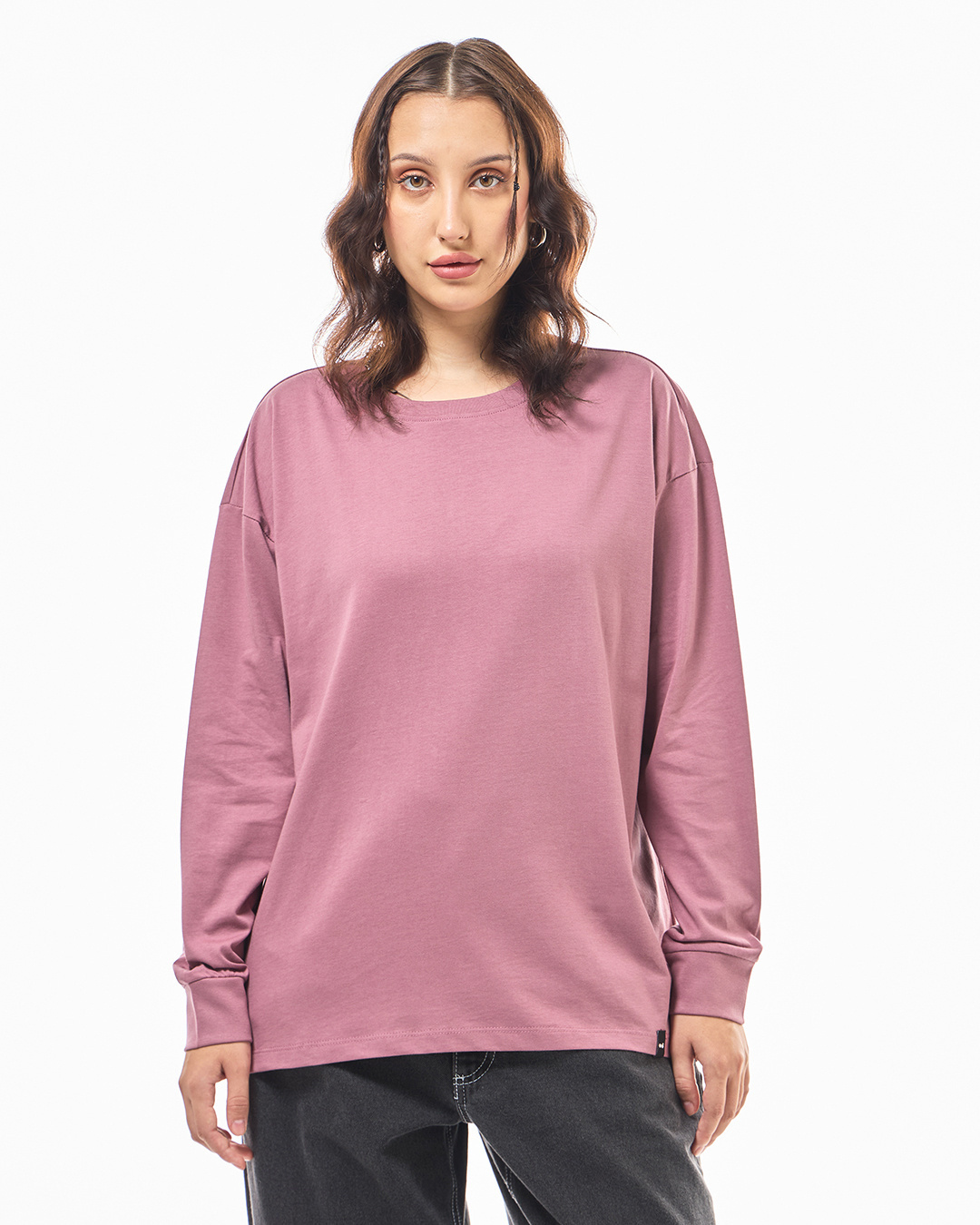 Shop Women's Purple Oversized T-shirt-Back