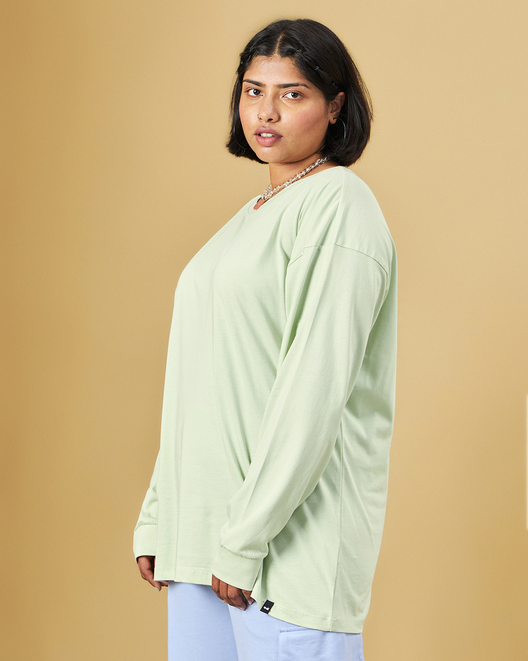 Shop Women's Green Oversized Plus Size T-shirt-Back
